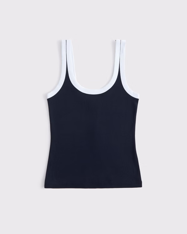 Women's Vintage Rib Tuckable Scoopneck Tank | Women's 25% Off Select Styles | Abercrombie.com | Abercrombie & Fitch (UK)
