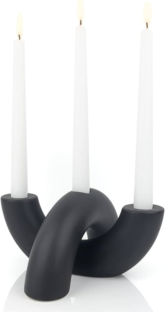 Ceramic Candle Holder Set - Decorative Candle Stick Candle Holders - Modern Decor for Dining Tabl... | Amazon (US)