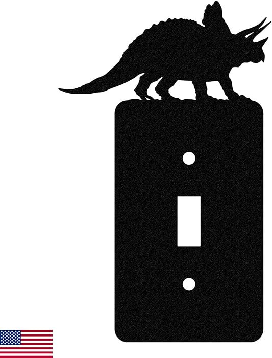 American Steel Light Switch Cover Plate, Dinosaur Decor Outlet Cover, Triceratops, Single Toggle ... | Amazon (US)