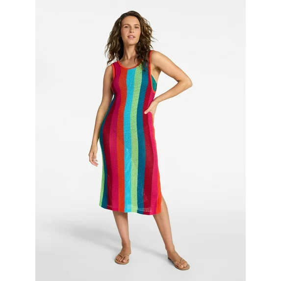 Time and Tru Women's and Women's Plus Size Sweater Dress Swim Coverup, Sizes XS-3X | Walmart (US)