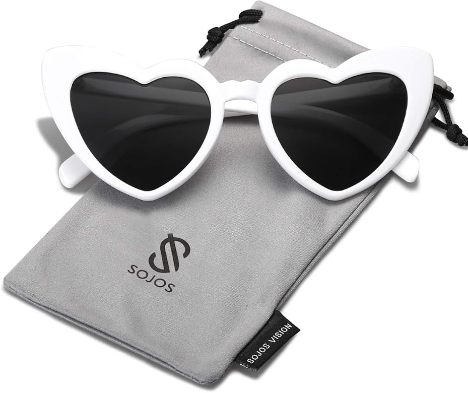 Heart Shaped Sunglasses Clout Goggle Vintage Cat Eye Mod Style Retro Glasses Kurt Cobain | Amazon (US)