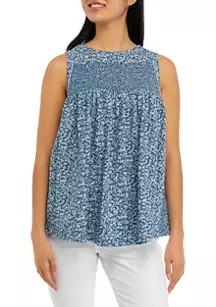 Sleeveless Embroidered Knit Tunic | Belk