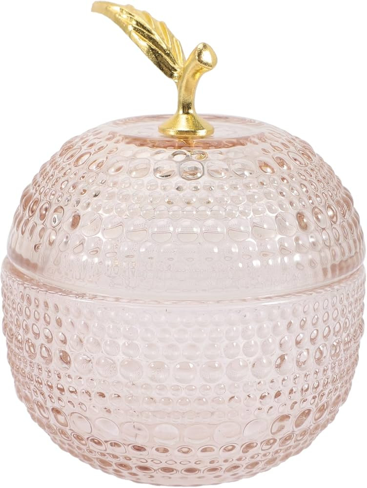 Glass Jewelry Jar Apple Shaped Box Clear Candy Containers Small Trinket Box Crystal Cosmetic Hold... | Amazon (US)
