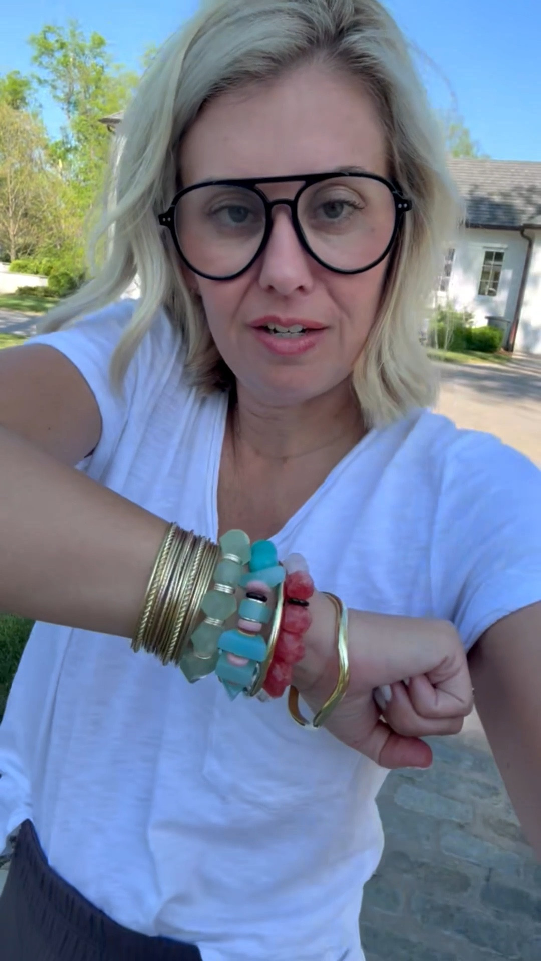 The cutest pants ever & paired them with one of my staple white tees. I’m loving all the spring colors in my new bracelet stacks. Love that you can break them apart and mix and match them all! Wearing xs tee & small petite pants. 
*Use my code Catherine20 at Allie + Bess

#LTKOver40 #LTKdayinmylife #LTKmomlife