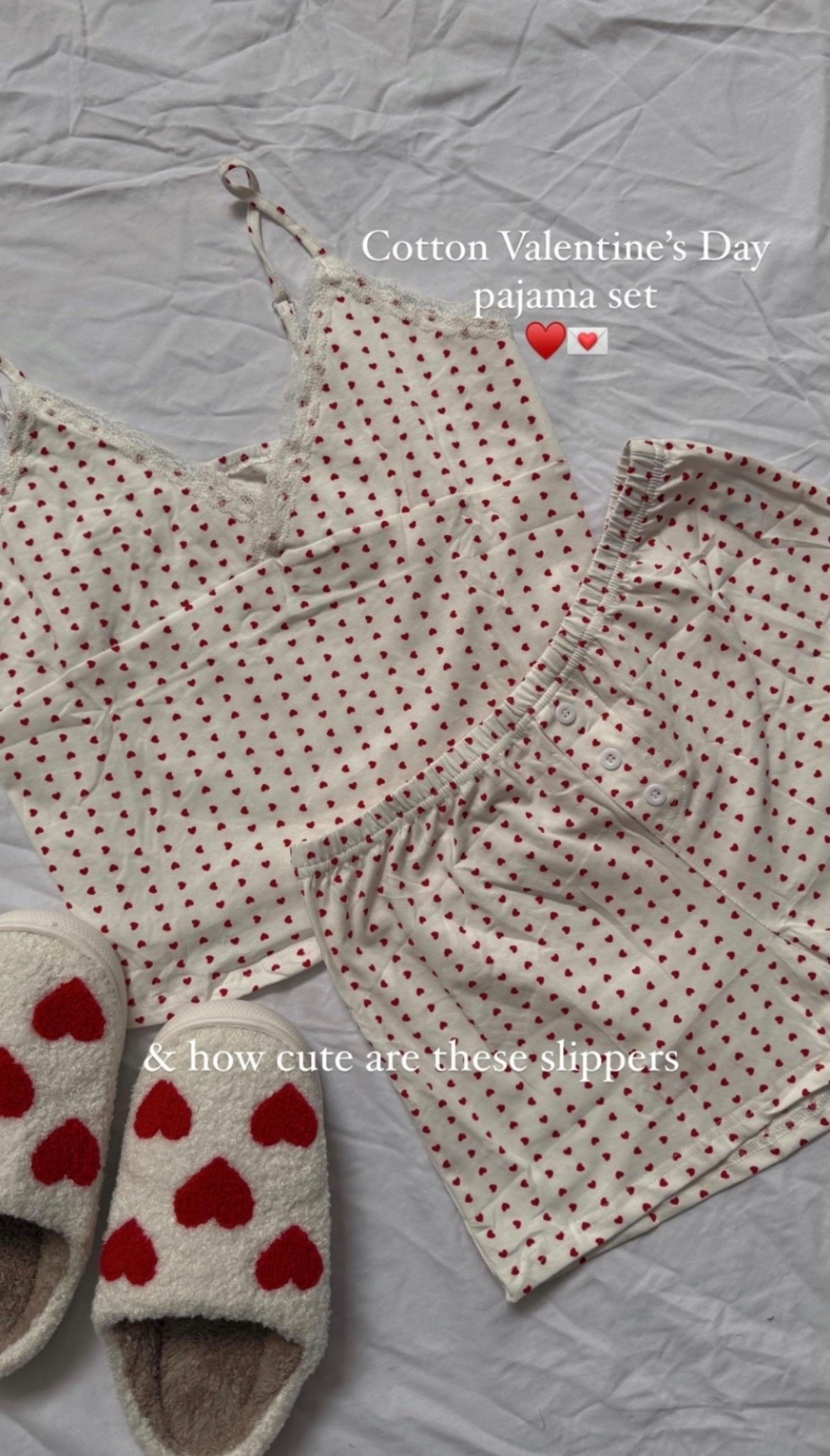 Heart print Valentine’s Day pajamas with lace trim ♥️ and how cute are these slippers? 

#LTKgrwm #LTKSeasonal #LTKValentine