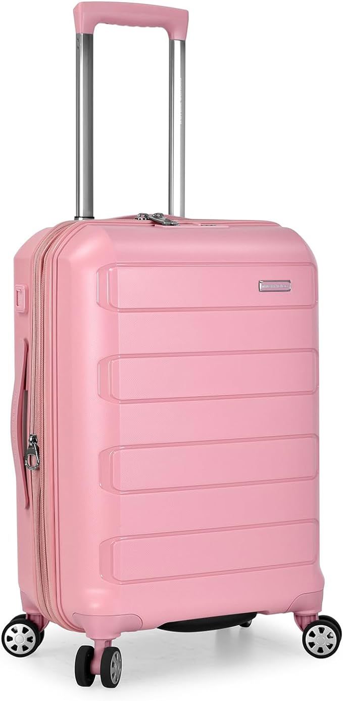 Traveler's Choice Pagosa Indestructible Hardshell Expandable Spinner Luggage, Pink, Carry-on | Amazon (US)
