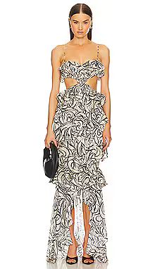 Michael Costello x REVOLVE Abby Gown in Black & Ivory from Revolve.com | Revolve Clothing (Global)
