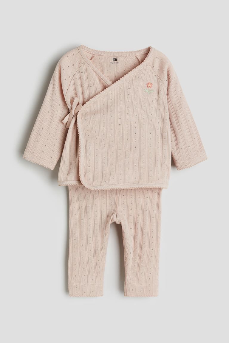 Wrapover Top and Leggings - Light dusty pink - Kids | H&M US | H&M (US + CA)