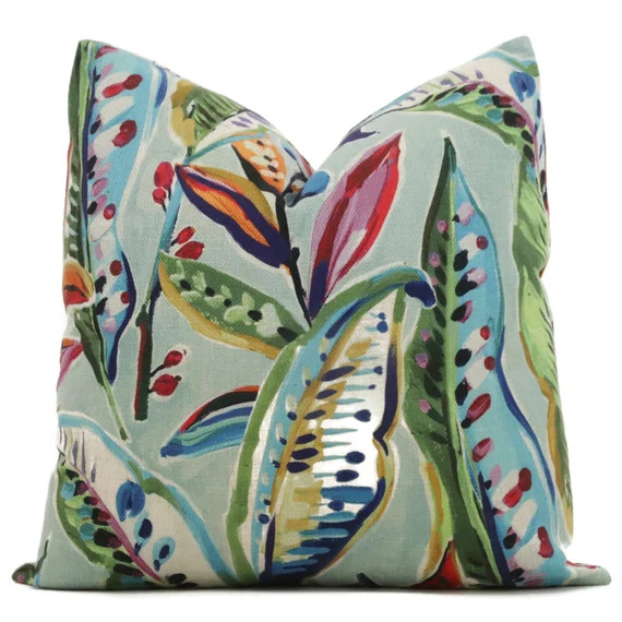 Birds of Paradise Tropical Pillow Cover, Square, Eurosham or Lumbar Pillow, Accent Pillow, Throw ... | Etsy (US)