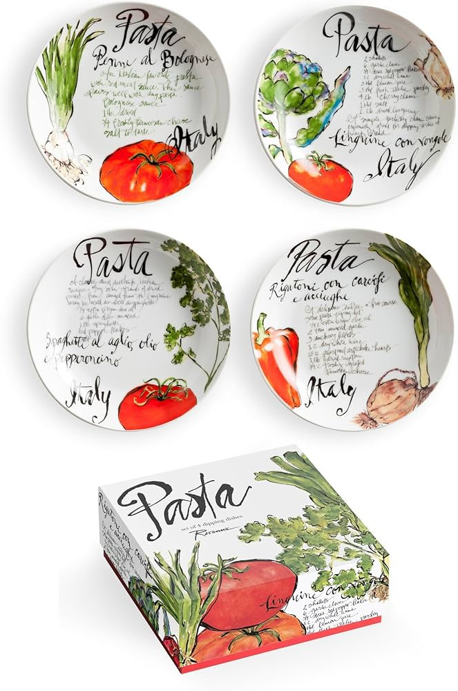 Rosanna Pasta Italiana Dipping Dish, Set of 4, White, Small | Amazon (US)