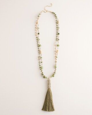 Beaded Green Tassel Necklace | Chico's