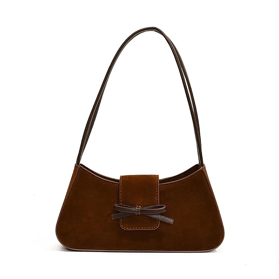 Small Shoulder Bags for Women Suede Handbag Cute Bow Purse Y2K Suede Hobo Handbag Clutch Underarm... | Amazon (US)