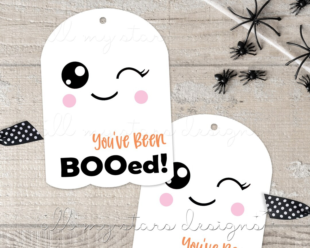 PRINTABLE You've Been Booed Happy Halloween Cute Ghost Gift Tag Instant Download Halloween Packag... | Etsy (US)