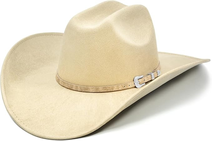 Cowboy Hat for Women and Men with Shapeable Wide Brim - Felt Cattleman Western Hats for Cowboys a... | Amazon (US)