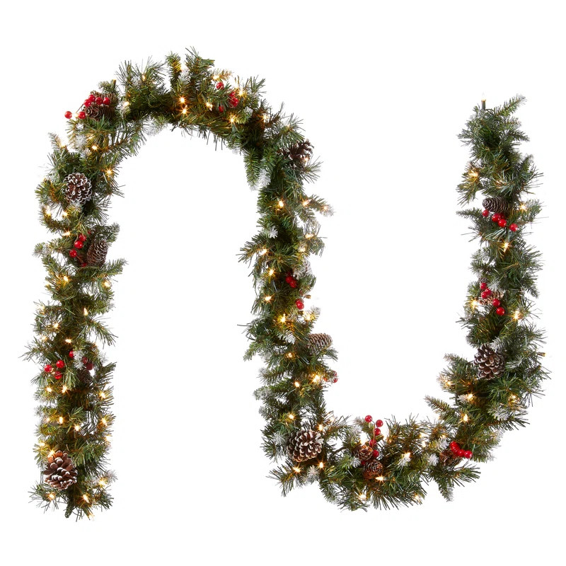 Pixley 108'' in. Lighted Faux Garland | Wayfair North America
