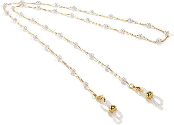 Pearl Eyeglass Chains for Women 18K Gold Plated Sunglasses Eyewear Elegant Strap Holder Women's E... | Amazon (US)