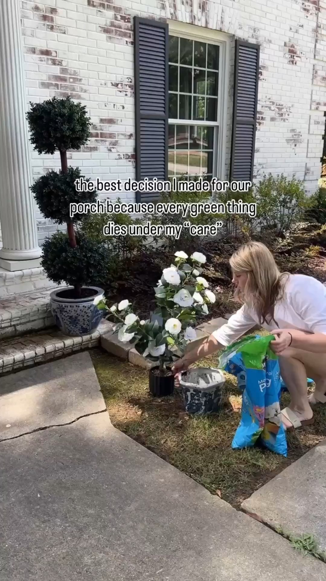 They’ll never know! 

Add some real dirt around the base in a planter and you’ll never be able to tell the difference. I never have to worry about forgetting to water my plants ever again. 

#fauxflowers #artificialflowers #fakeflowers #curbappeal #frontporch #amazonhomefinds #amazonfinds

#LTKSeasonal