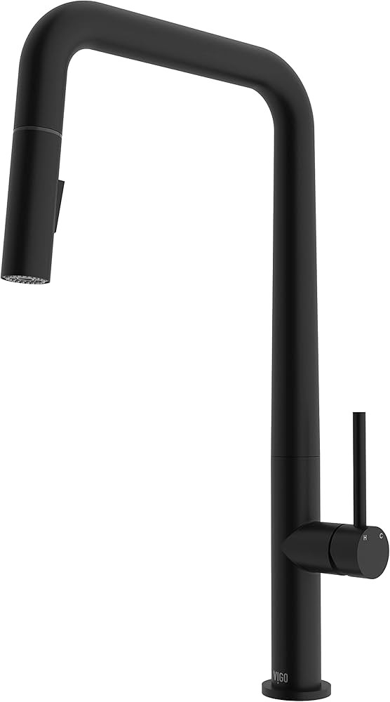 VIGO VG02031MB 18.25" H VIGO Parsons Single Handle Pull-Down Sprayer Kitchen Faucet in Matte Black | Amazon (US)