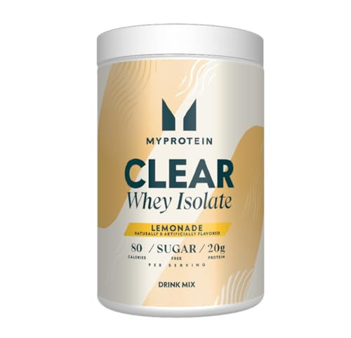 Myprotein Clear Whey Isolate Protein Powder, 1.1 Lb (20 Servings) Lemonade, 20g Protein per Serving, Naturally Flavored Drink Mix | Amazon (US)