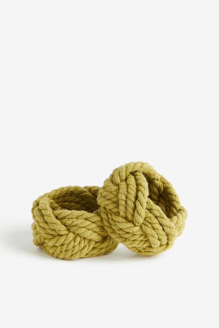 2-pack Braided Napkin Rings - Green - Home All | H&M US | H&M (US + CA)