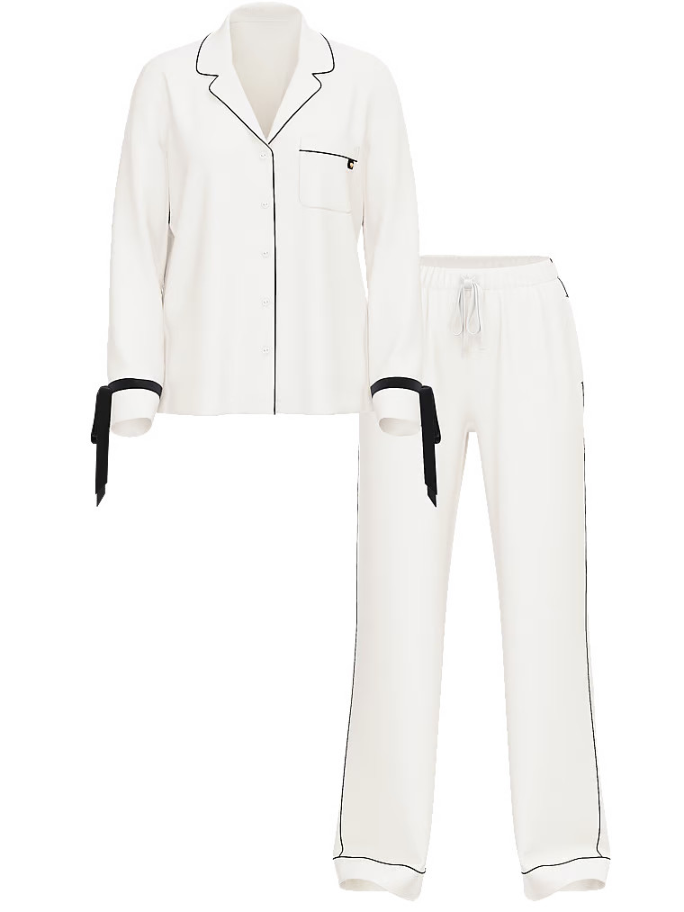 Modal Soft Velvet-Trim Long Pajama Set | Victoria's Secret (US / CA )