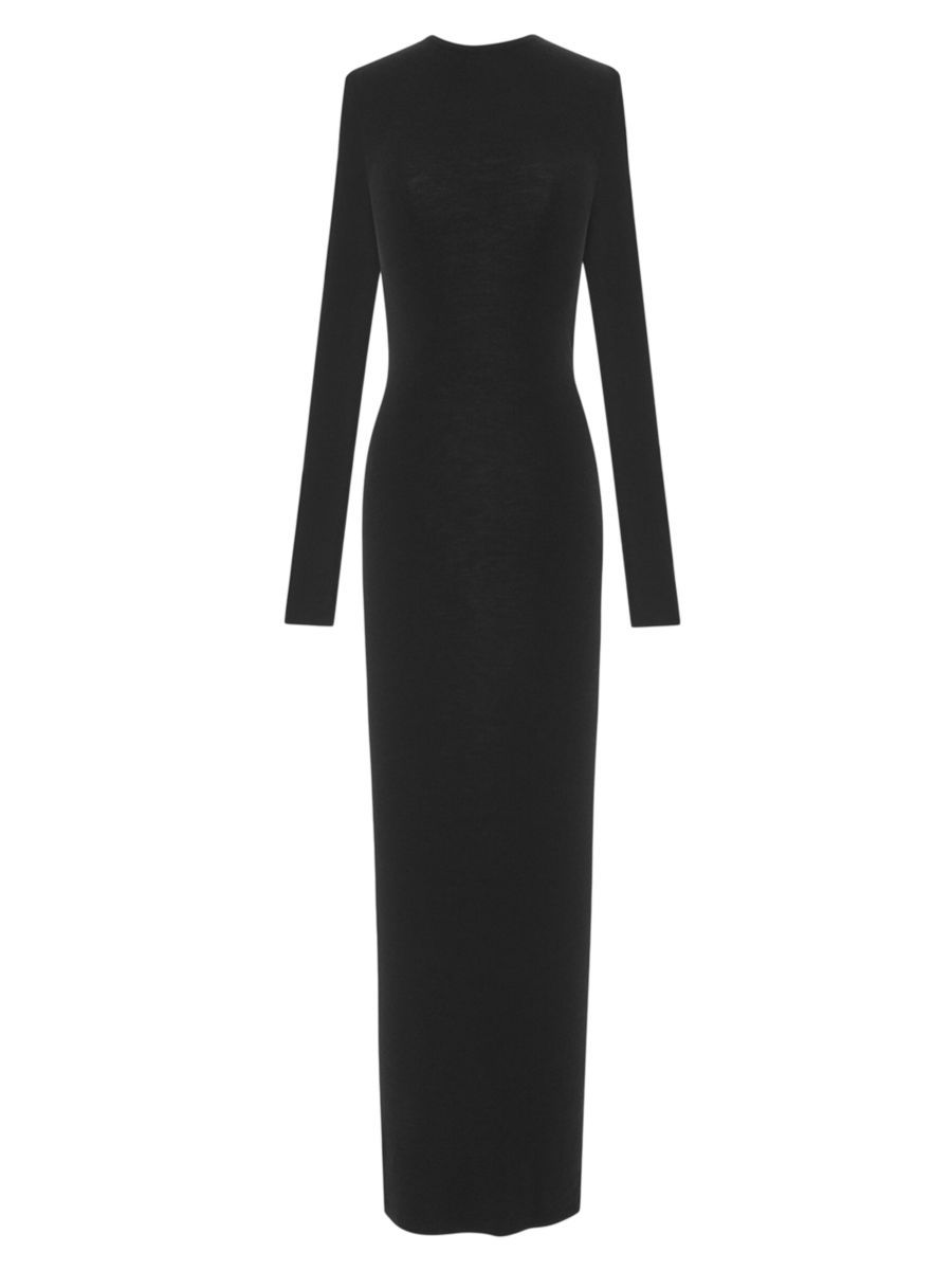 Open-Back Dress In Cashmere, Wool And Silk | Saks Fifth Avenue