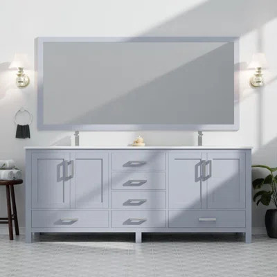 Dark Grey Double Bath Vanity with Cultured Marble Top | Wayfair North America
