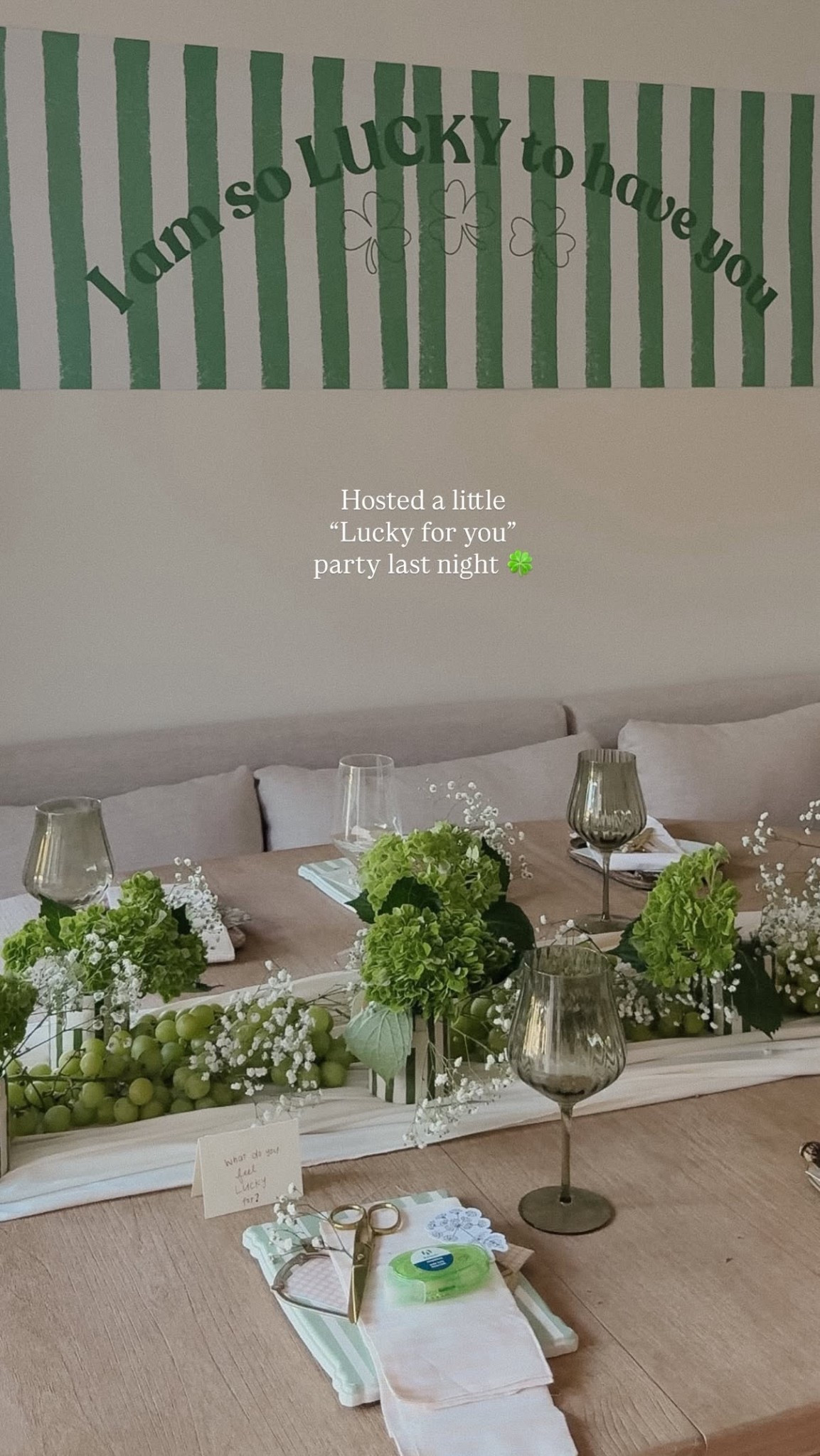 Lucky to know you tablescape 💚

#LTKSeasonal #LTKHome