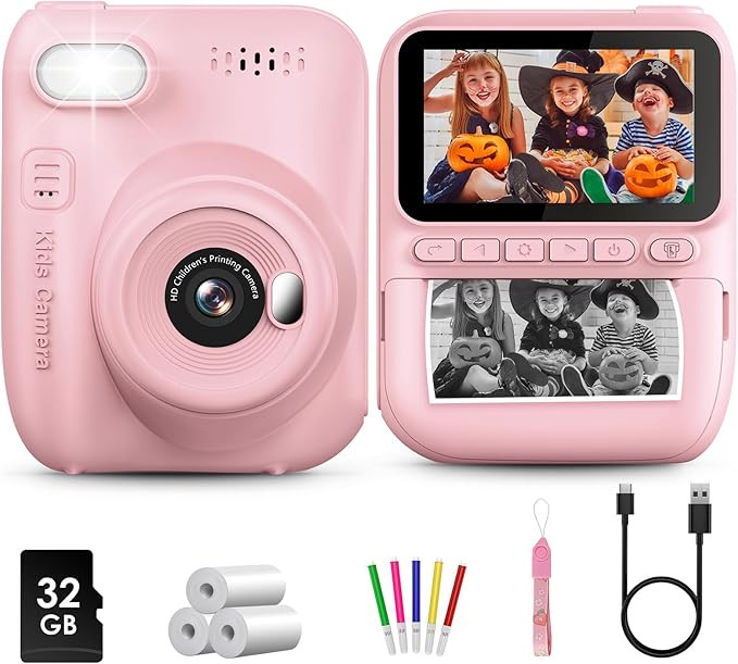 Kids Instant Print Camera, 3.0-inch HD Screen 32MP Photo Instant Digital Camera Christmas Birthda... | Amazon (US)