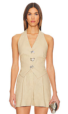 SELMACILEK Back Cut Out Vest in Beige from Revolve.com | Revolve Clothing (Global)