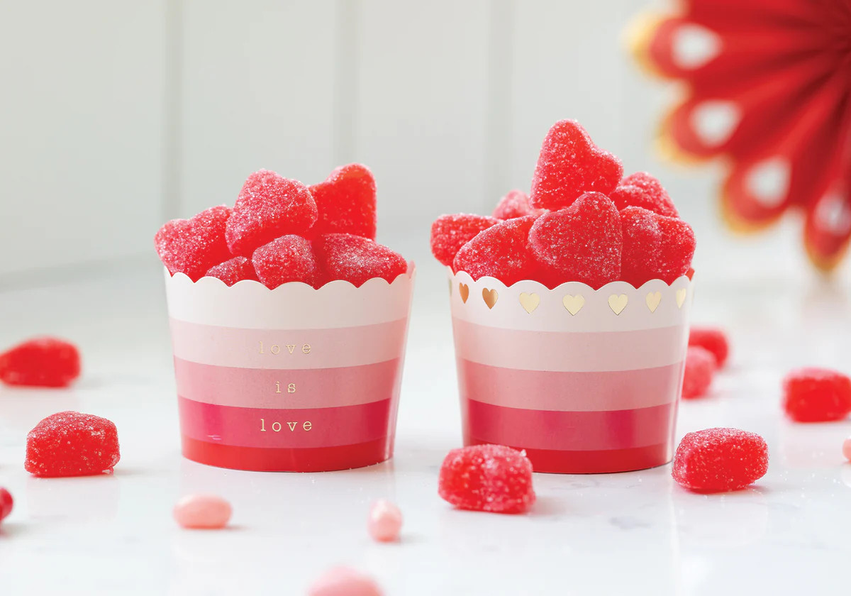 Gold Foil Heart Border 5 oz Baking Cups (50 ct) | My Mind's Eye