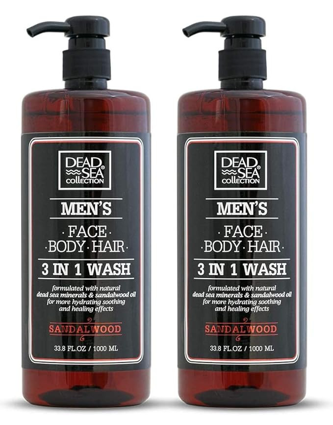Dead Sea Collection Men's Mineral Face, Hair & Body Wash with Sandal-wood Extract known to sooth ... | Amazon (US)