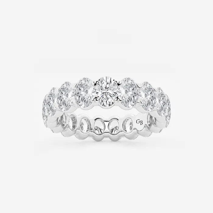 4 ctw Oval Lab Grown Diamond Eternity Band - 4.9mm Width | Grown Brilliance
