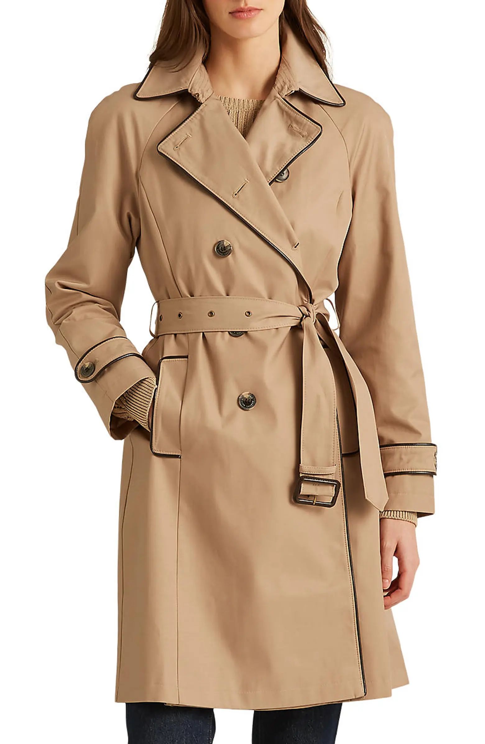 Water Repellent Cotton Blend Belted Trench Coat | Nordstrom