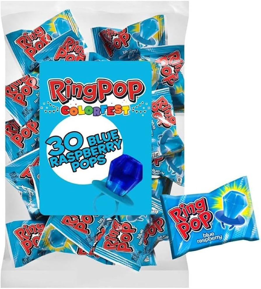 Amazon.com : Ring Pop Individually Wrapped Blue Raspberry 30 Count Bulk Lollipop Pack \u2013 Blue... | Amazon (US)