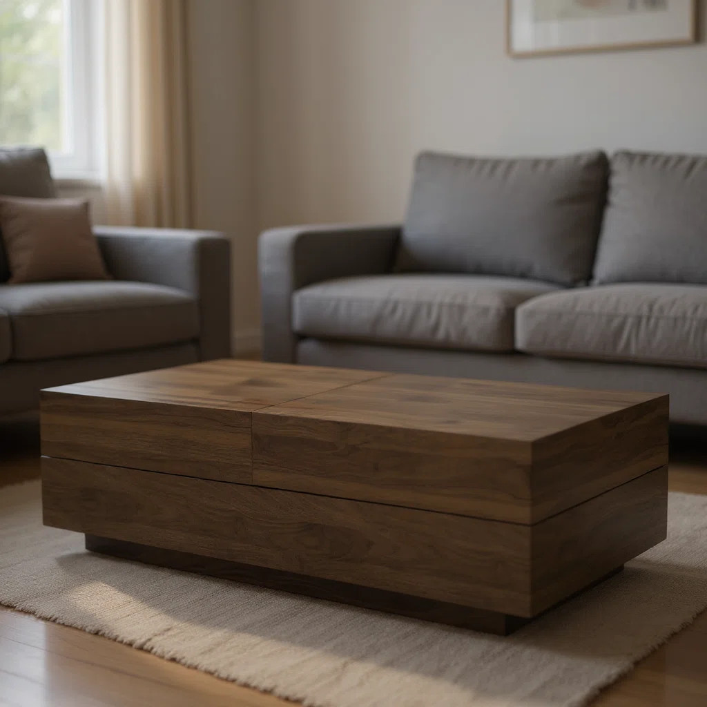 Millwood Pines Modern Walnut Rectangular Coffee Table With Sliding Top And Hidden Storage, Elegan... | Wayfair North America
