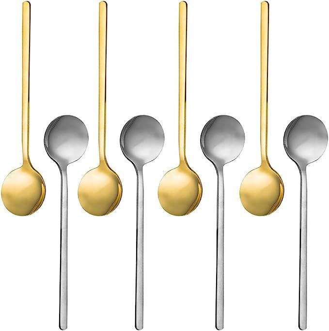 Pack of 8, Gold & Silver Plated Stainless Steel Espresso Spoons, findTop Mini Teaspoons Set for C... | Amazon (US)