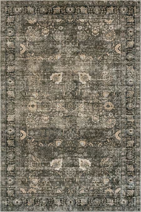 Green Grey Bayberry Vintage Washable 9' x 12' Area Rug | Rugs USA