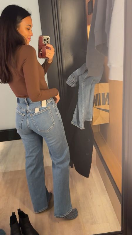 FAVE JEANS! I got them in short, and love the length! Wearing a 26s in jeans, and a small in the bodysuit!

#LTKSeasonal #LTKfindsunder100 #LTKstyletip