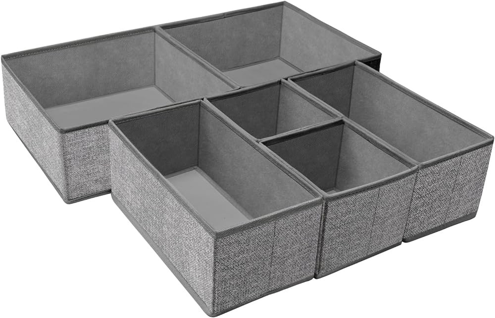 Criusia Underwear Drawer Organizer, 6 Set Foldable Underwear Drawer Organizer and Closet Dividers... | Amazon (US)