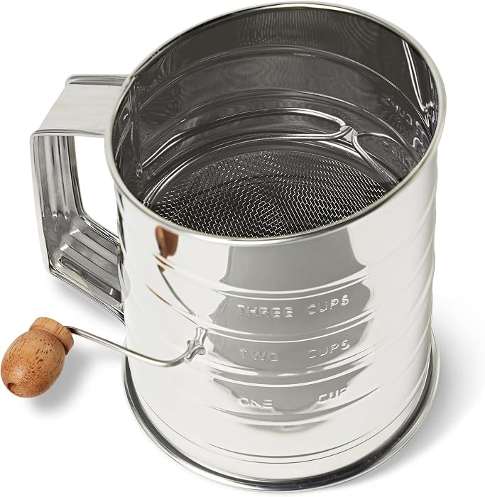 Amazon Basics Stainless Steel Flour Sifter, 3 Cup Capacity for Fine or Coarse Flour, Dishwasher-S... | Amazon (US)