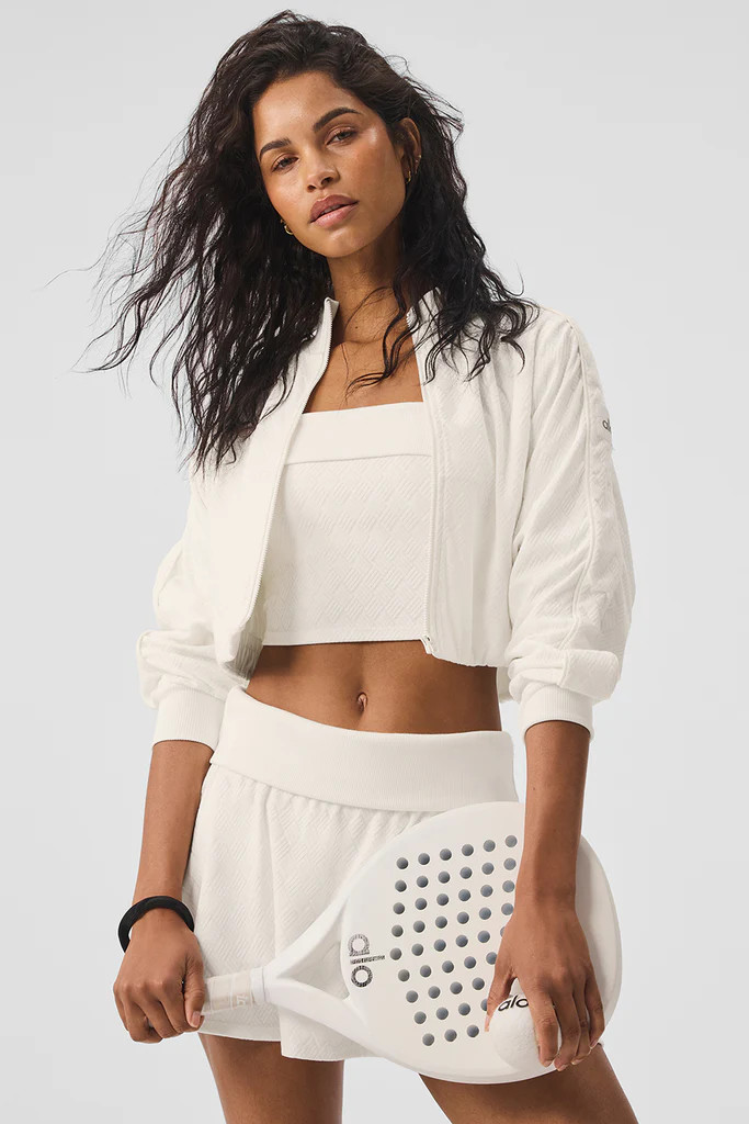 Cropped Doubles Only Full Zip Jacket - Ivory | Alo Yoga (US)