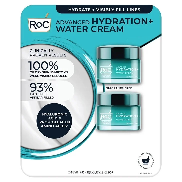 ROC Hydrate + Plump Water Cream, 1.7 oz, 2-pack | Walmart (US)