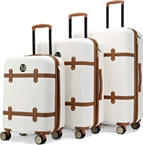 Badgley Mischka Grace 3 Piece Expandable Retro Luggage Set | Amazon (US)