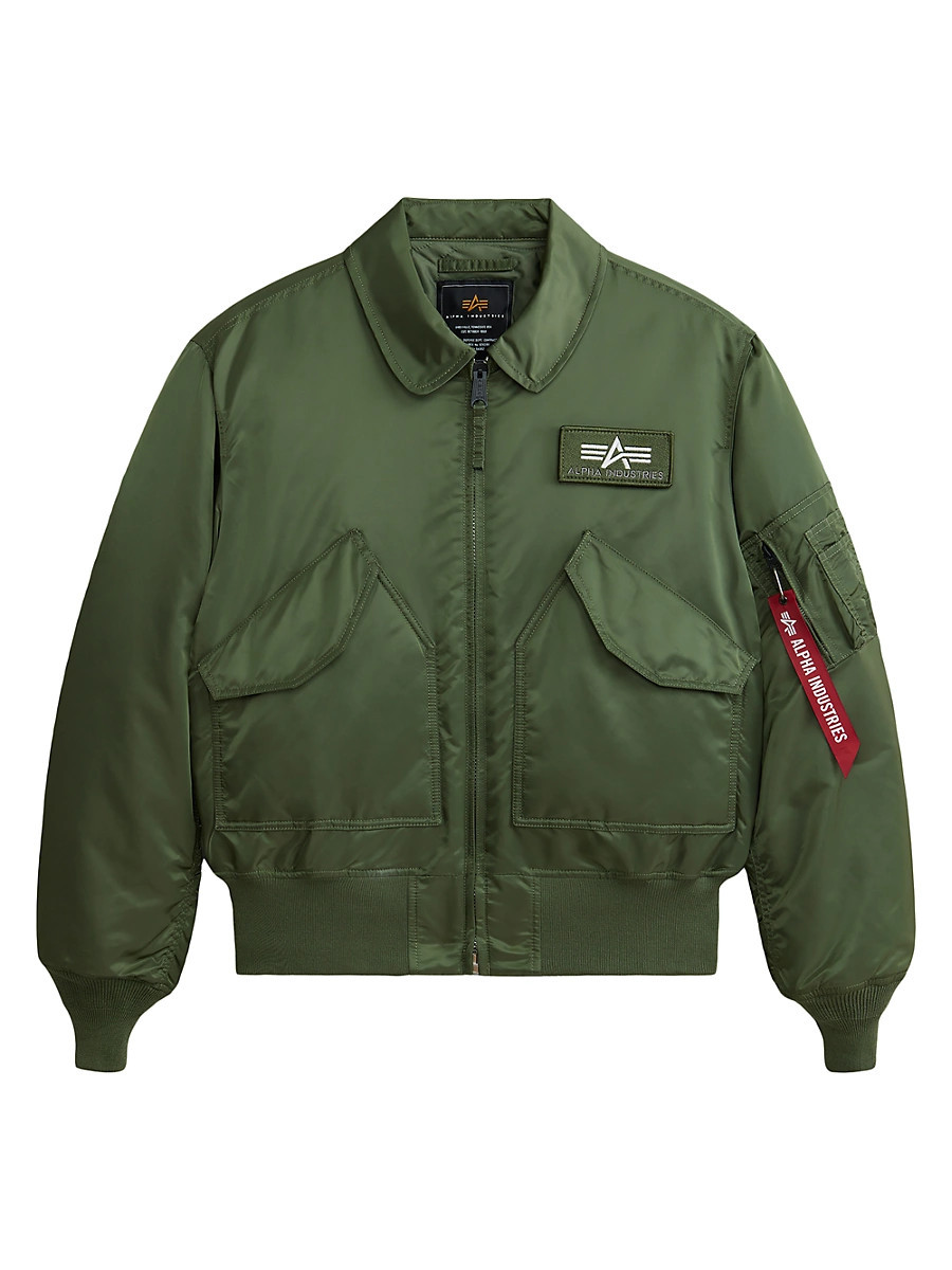 Men's Alpha CWU 45/P Flight Bomber Jacket - Sage - Size Medium | Saks Fifth Avenue