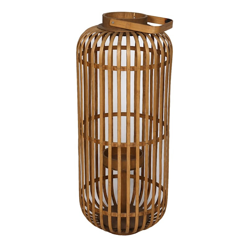Brown Wicker Lantern, 25" | At Home