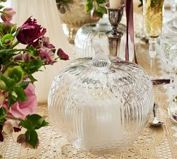 LoveShackFancy Glass Pumpkin Hurricane | Pottery Barn (US)