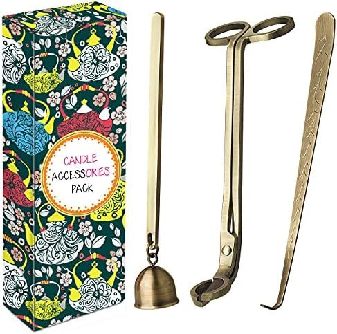 DANGSHAN 3 in 1 Candle Accessory Set - Candle Wick Trimmer, Candle Wick Cutter, Candle Snuffer Extin | Amazon (US)