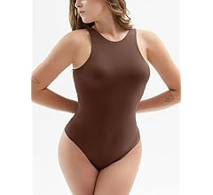 PUMIEY Women's High Neck Sleeveless Bodysuit Sexy Tank Tops Smoke Cloud Collection | Amazon (US)