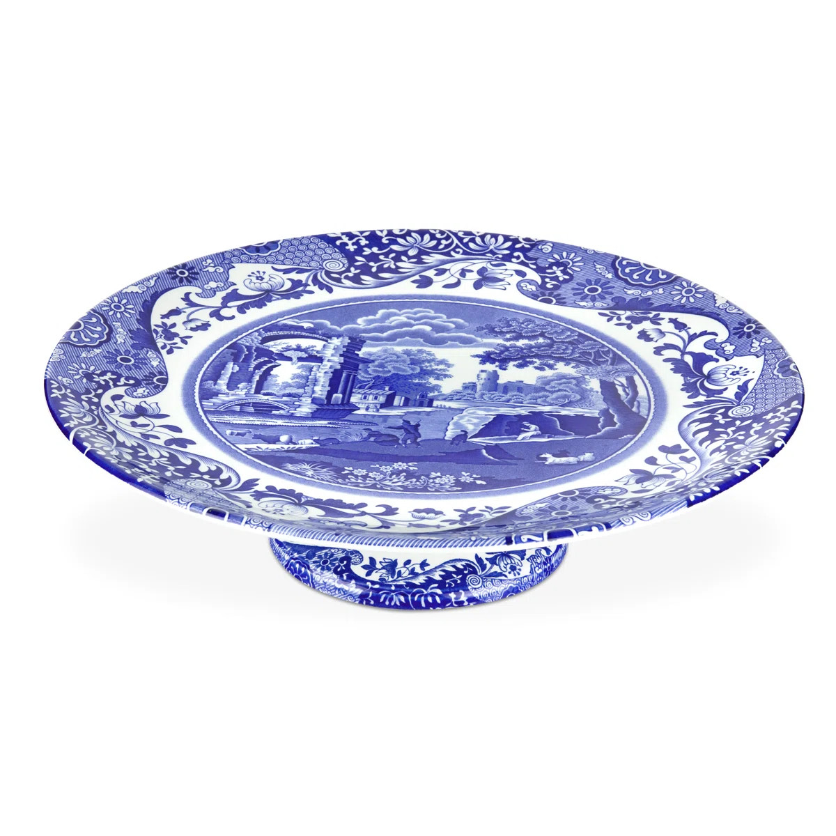 Spode Blue Italian Footed Cake Plate 10.5" | Wayfair North America